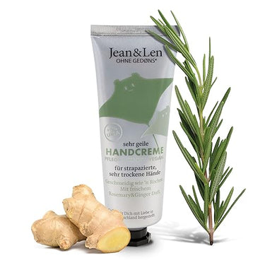 Jean & Len – Handbalsam Baumwolle & Sheabutter, Handpflege für trockene bis sehr trockene Hände, pflegt intensiv und ist dabei besonders mild, ohne Parabene & Silikone, vegan, Mini Handcreme, 20 ml im Sale